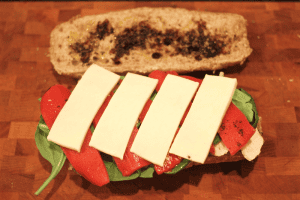 Grilled chicken and mozzarella panini