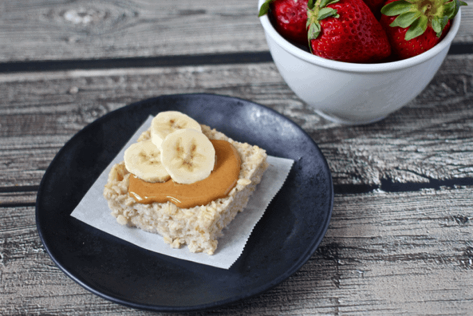 PB banana oatmeal square | FamilyFoodontheTable.com