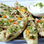 Veggie-stuffed potato skins