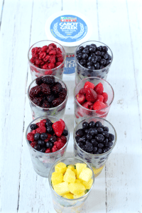 Greek yogurt and fruit mixes