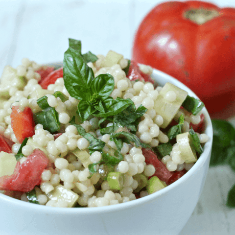 Israeli couscous veggie salad | FamilyFoodontheTable.com