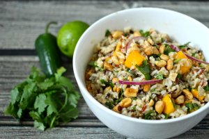 Wild rice salad with mango and cilantro | FamilyFoodontheTable.com