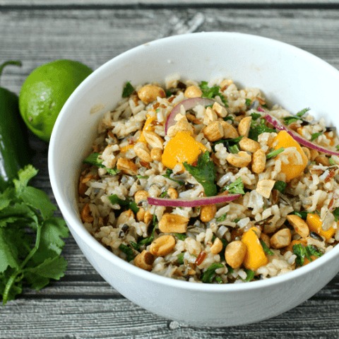 Wild rice salad with mango and cilantro | FamilyFoodontheTable.com