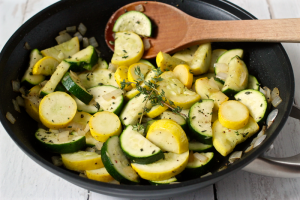 Zucchini and squash saute with thyme | FamilyFoodontheTable.com