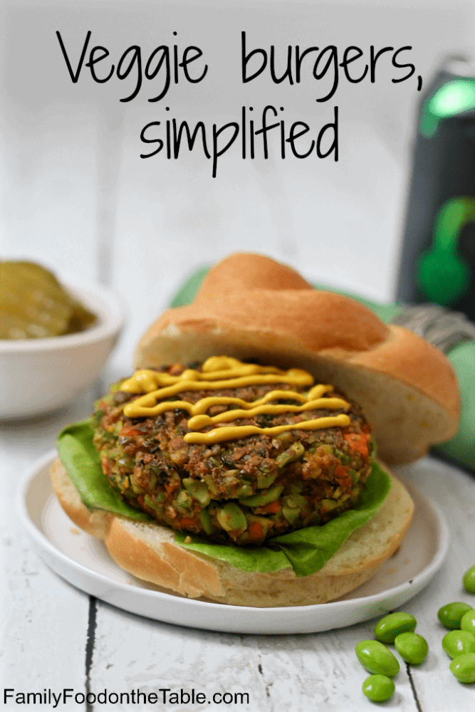 Easy veggie burgers - just 3 veggies and seasonings to keep it easy! | FamilyFoodontheTable.com