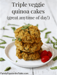 Triple veggie quinoa cakes | FamilyFoodontheTable.com