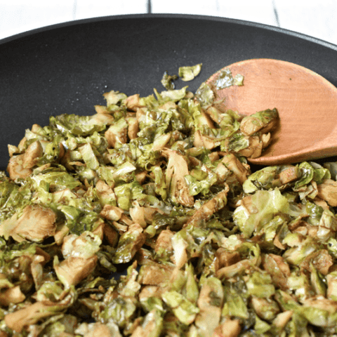 Easy balsamic shredded Brussels sprouts | FamilyFoodontheTable.com