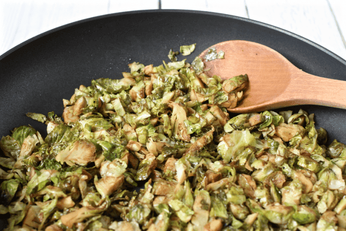 Easy shredded balsamic Brussels sprouts | FamilyFoodontheTable.com