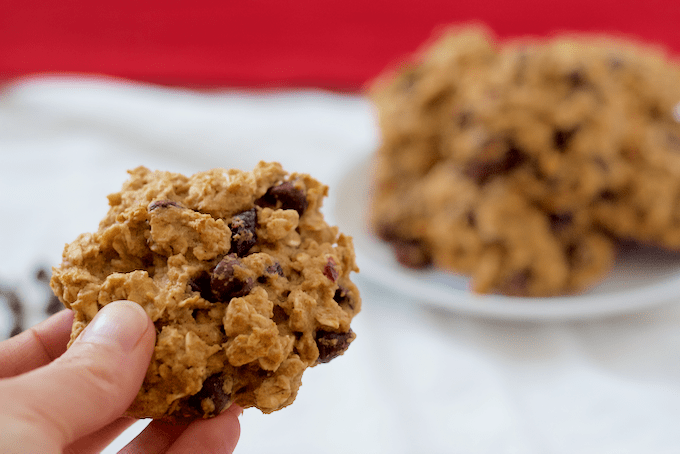 Chocolate chip cranberry cookies - whole grain and naturally sweetened! | FamilyFoodontheTable.com