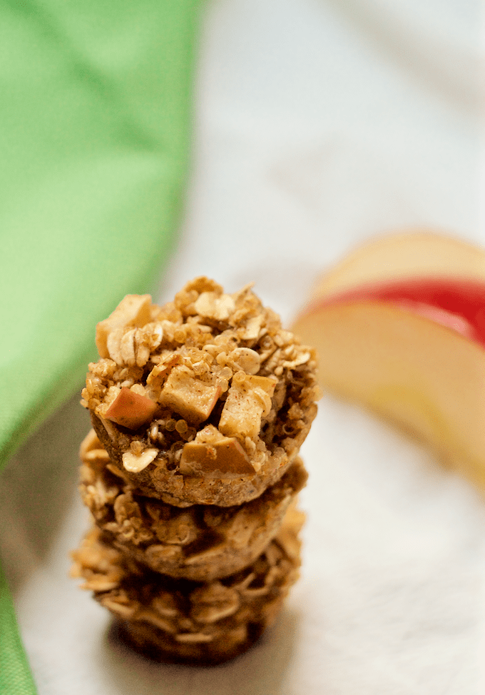 Apple cinnamon quinoa bites stacked