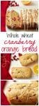 Whole wheat orange cranberry bread (with an optional citrus glaze) can be made as a large loaf or mini loaves - great for gifts or a holiday brunch! | FamilyFoodontheTable.com