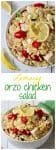 Lemony orzo chicken salad with tomatoes, zucchini and goat cheese - a 15-minute dinner! | FamilyFoodontheTable.com