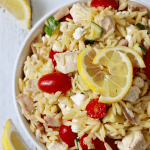 Lemony orzo chicken salad