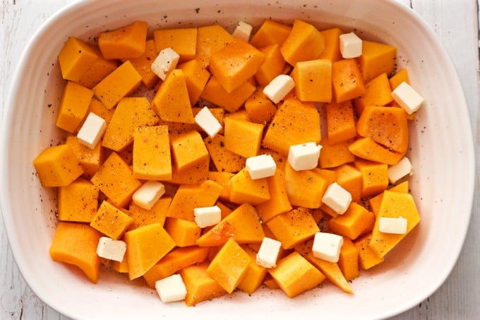 Butternut squash and butter - ready to roast