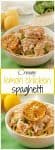 Creamy lemon chicken spaghetti has a light but luscious goat cheese sauce | FamilyFoodontheTable.com