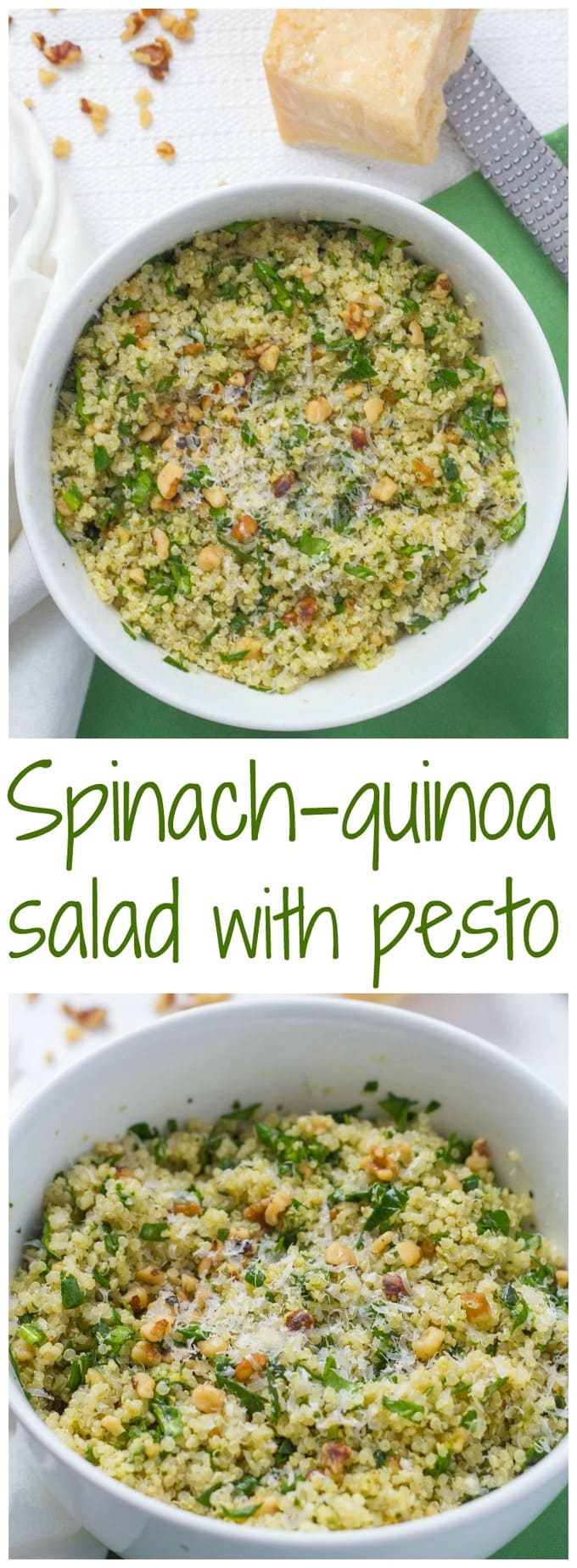 Quinoa spinach salad with pesto Family Food on the Table