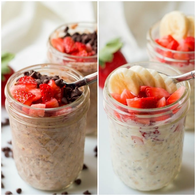 Strawberry overnight oats indiv collage