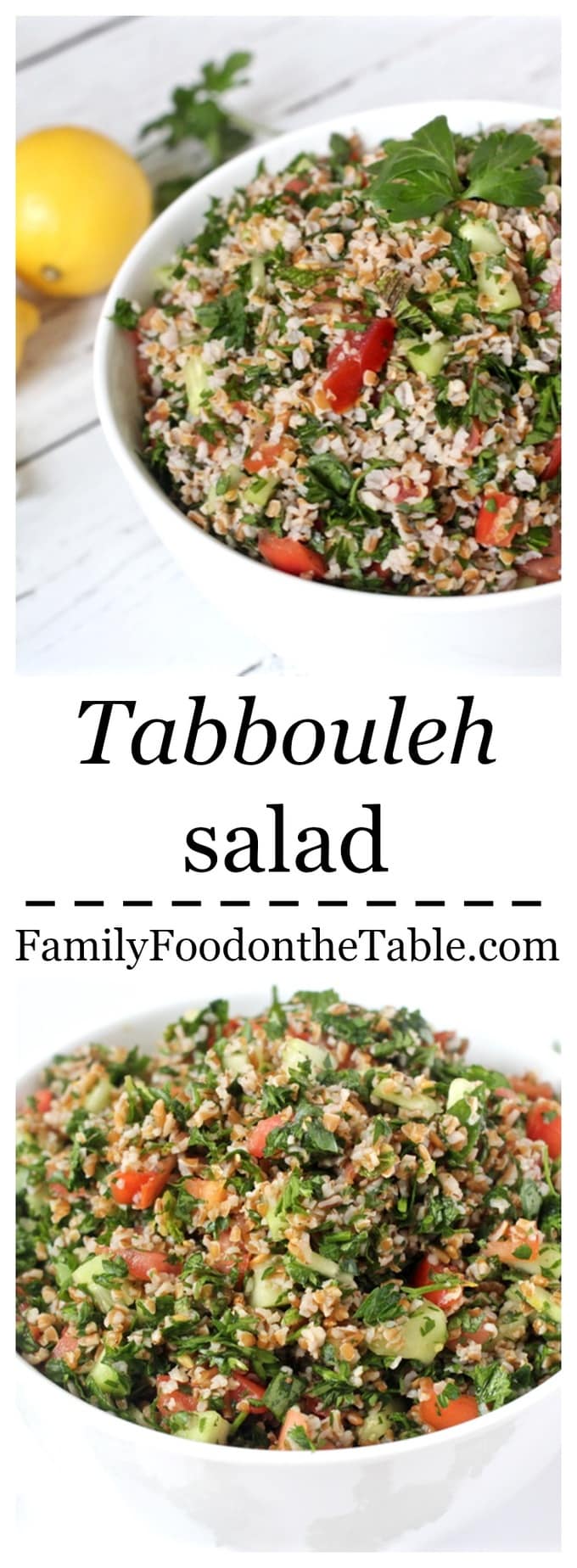 An easy tabbouleh salad with bright, fresh flavors from the parsley, mint and lemon