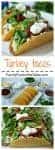 A collage of photos for making ground turkey tacos with rice and toppings.
