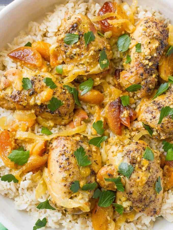 Crock pot apricot chicken - a simple dinner recipe with big fresh flavors!