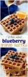 Whole wheat blueberry waffles with an orange maple syrup - a great easy breakfast or brunch recipe!
