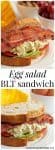 Creamy egg salad is paired with fresh tomatoes, soft Bibb lettuce and crispy strips of bacon for a stellar lunch sandwich! | FamilyFoodontheTable.com