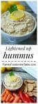 A collage of homemade hummus photos with a text block in the middle.