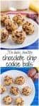 4-ingredient, healthy no-bake chocolate chip cookie balls - less than 10 minutes to make and a perfect snack for kids!
