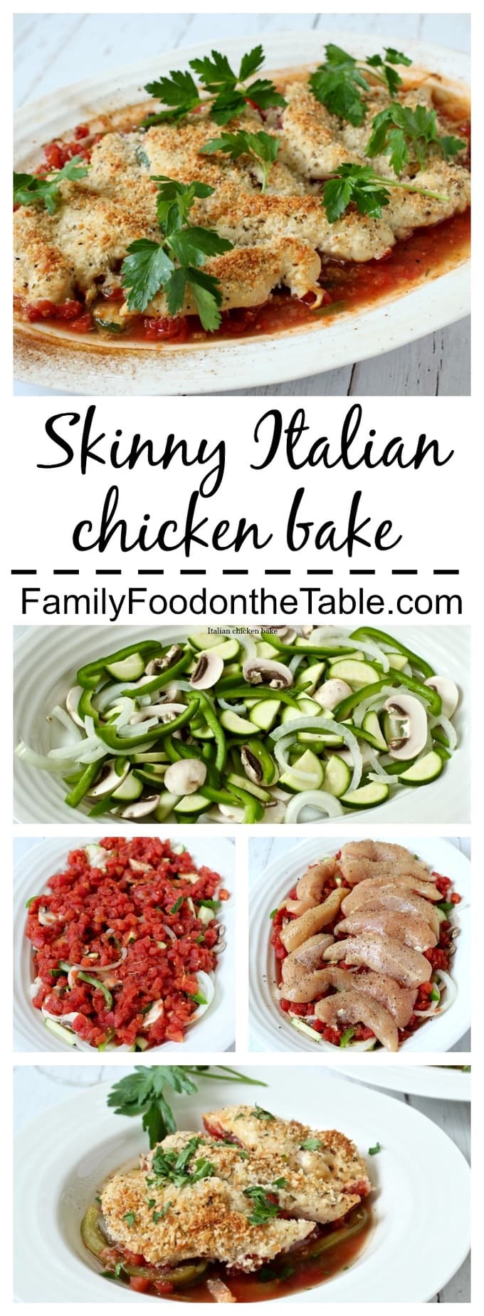 A low-carb, veggie-packed healthy Italian dinner with crispy chicken tenders!