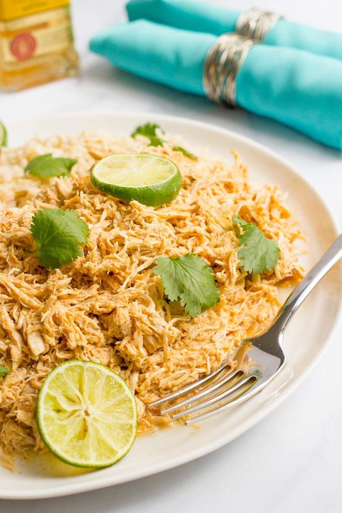 Slow cooker tequila chicken is quick and easy to prep and has bright, fresh lime flavor