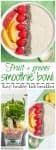 Collage of images of how to make a smoothie bowl.