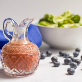 Balsamic blueberry vinaigrette - a quick and easy homemade salad dressing that takes just minutes to make in a blender | FamilyFoodontheTable.com