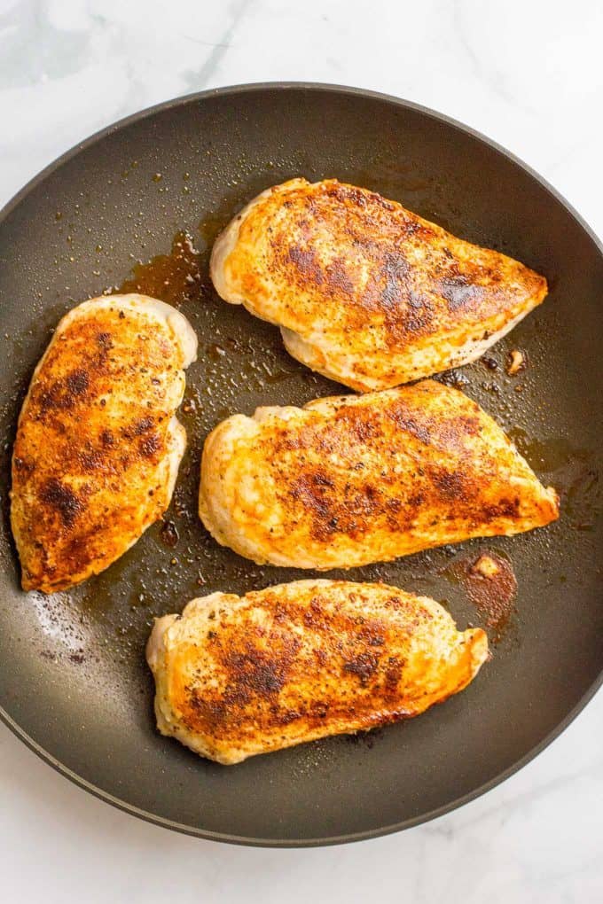 Seared chicken breasts