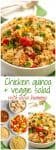 Chicken quinoa salad with veggies and salsa hummus - quick and easy and a perfect light and healthy summer recipe!