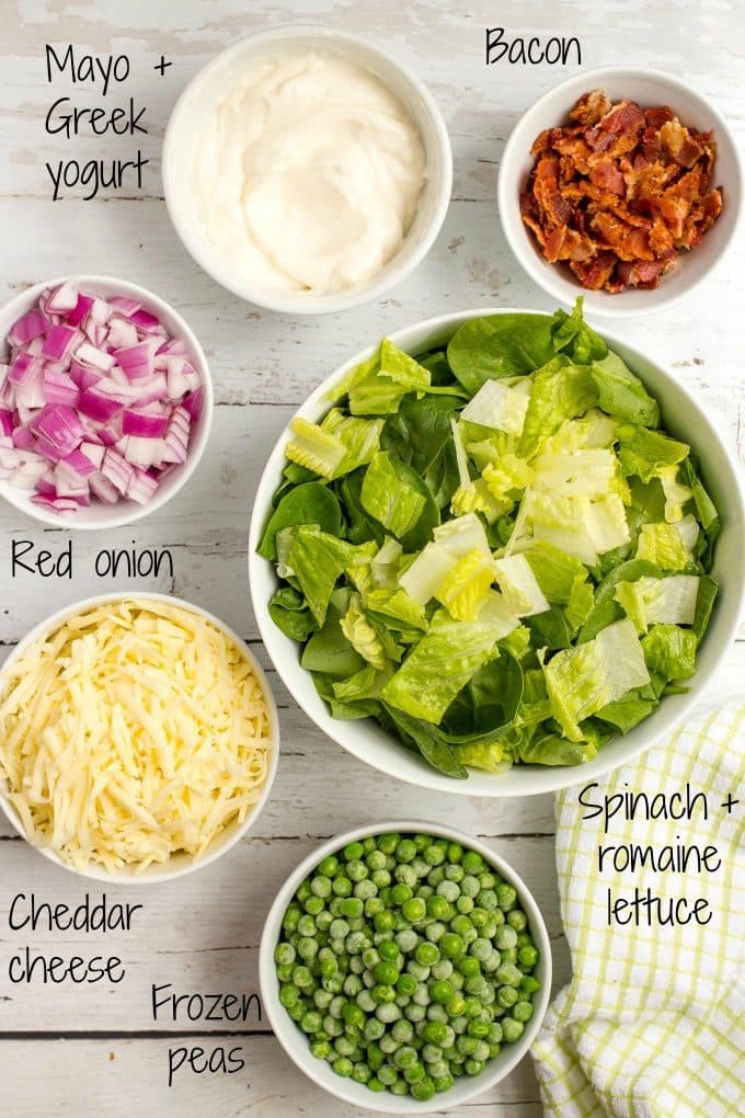 Healthier 7 layer salad - a lightened up version of this Southern salad classic!