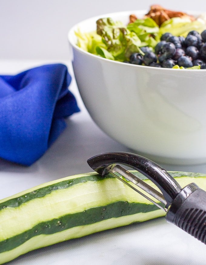 Stripe peeled cucumber