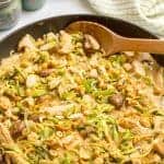 Easy chicken satay with zoodles and mushrooms