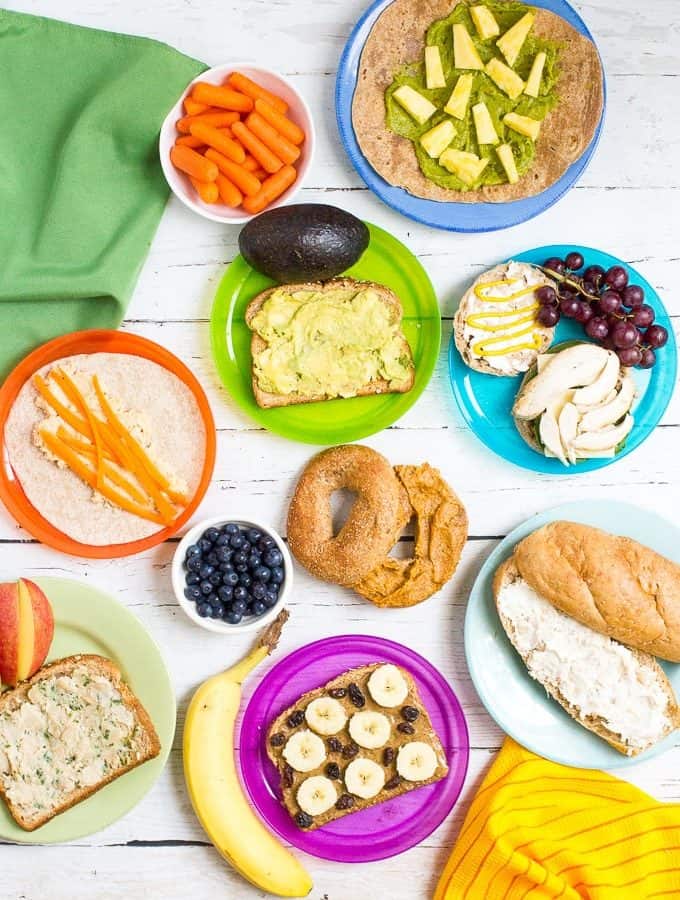 A round-up of more than 20 sandwich spreads for some new healthy school lunch ideas for kids!