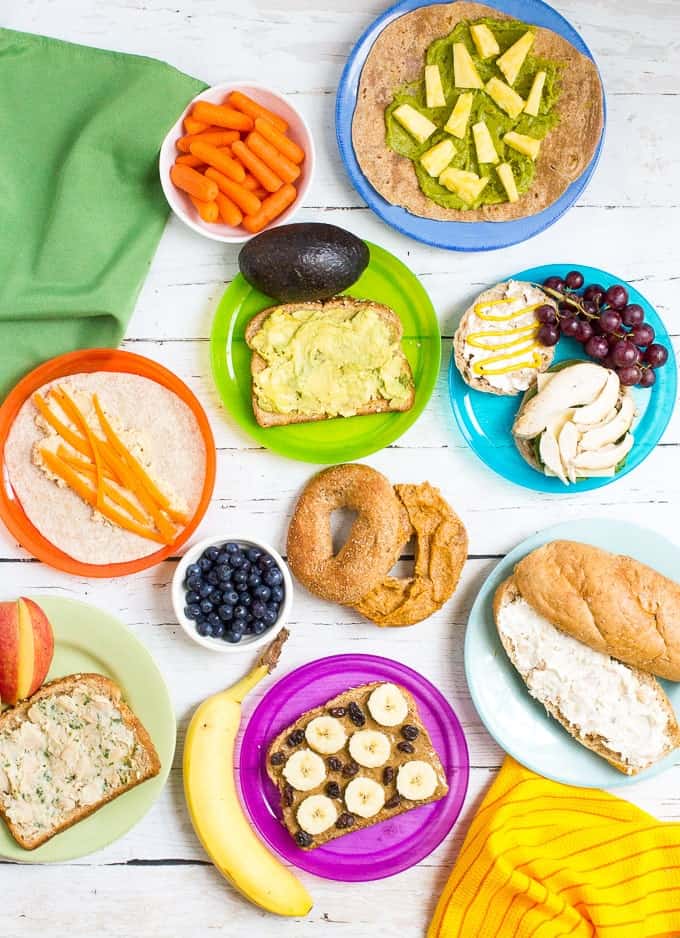 A round-up of more than 20 sandwich spreads for some new healthy school lunch ideas for kids!