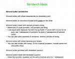 Sandwich ideas printable