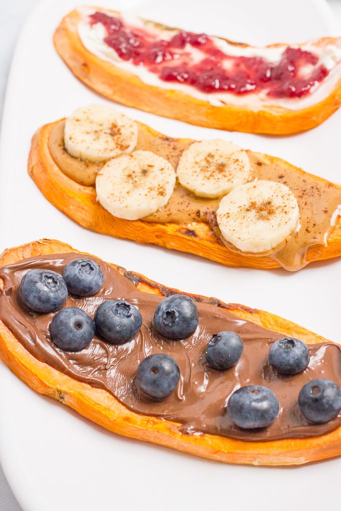 Sweet potato toast -- a quick and healthy breakfast! Includes a how-to, trouble shooting tips, and lots of sweet and savory topping ideas