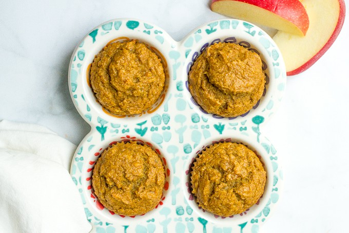 Apple and butternut squash muffins are a great, healthy fall treat - delicious for breakfast or packing in school lunches!