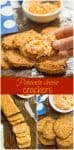 Pimiento cheese crackers -- This easy 4-ingredient recipe (just pimiento cheese, butter, flour and salt) makes a great appetizer for a crowd!
