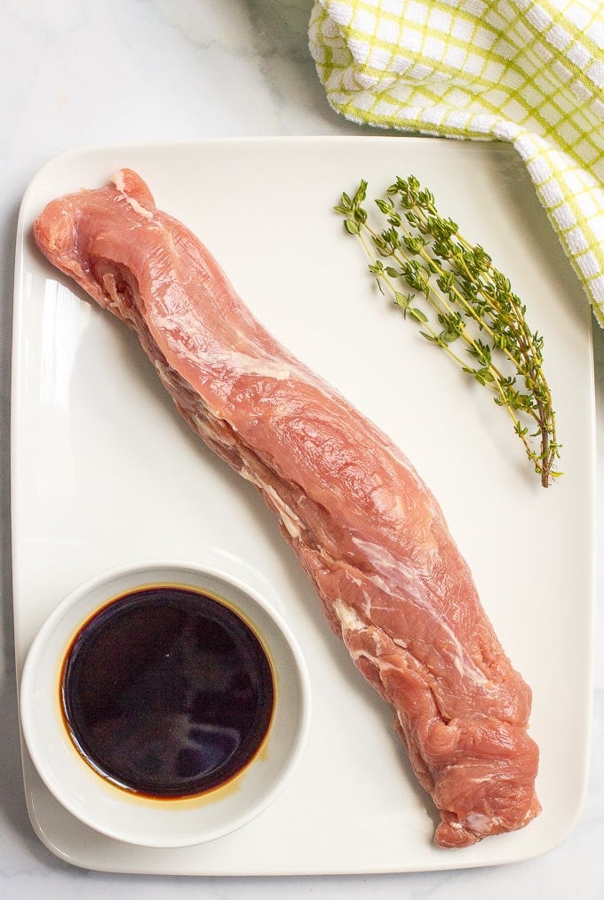 Balsamic pork tenderloin with thyme