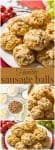 Healthy sausage balls use turkey sausage, skim milk and whole wheat flour for a lightened up version of this breakfast favorite! (They’re also great for Christmas brunch and game day eats!) | www.familyfoodonthetable.com