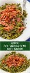 Quick Southern collard greens with bacon have all the great flavor of traditional collards in a fraction of the time for a delicious, easy side dish! | www.familyfoodonthetable.com
