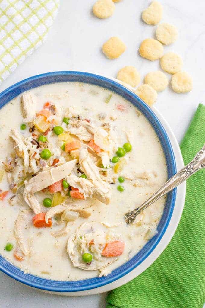 Healthy Creamy Chicken and Wild Rice Soup - Family Food on the Table