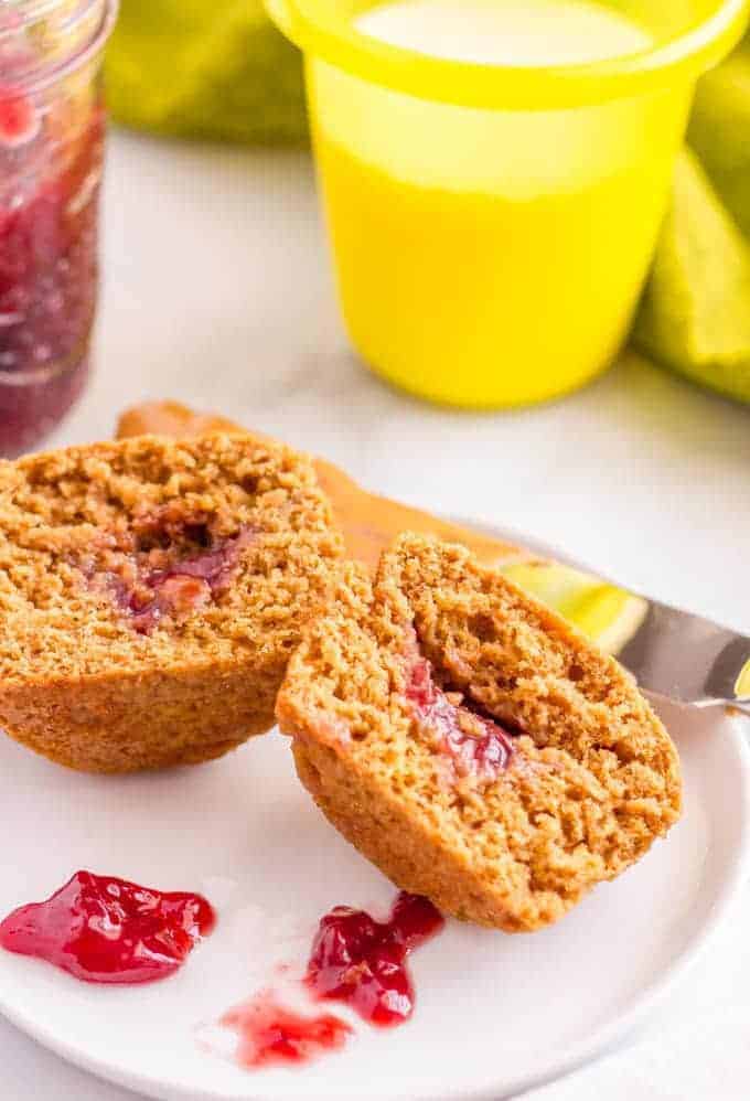 Healthy peanut butter and jelly muffins - Family Food on the Table