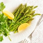 Steamed lemon butter asparagus