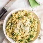 Brown Rice with Spinach and Parmesan Cheese